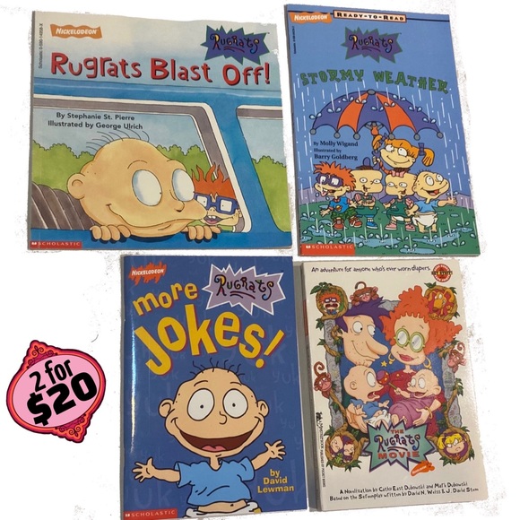 🎉2/20 Set of 4 Rugrats Books Bundle Illustrated Storybooks Jokes Early Readers - Picture 1 of 9